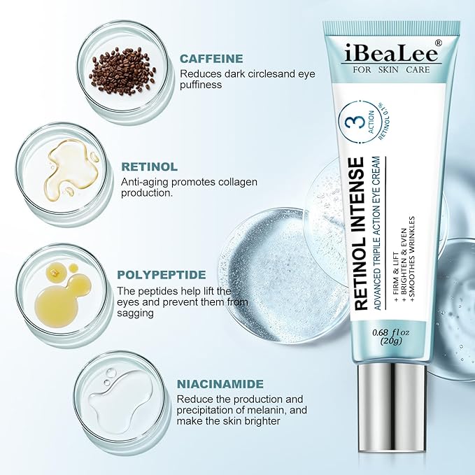 Temporary Tightener Eye Cream-Instantly Reduces Under- Bags, Dark Circles & Wrinkles, Anti-Aging with Retinol & Hyaluronic Acid, Under Eye Creams Suit Women Men Firm Smooth firming Non-Greasy-ABCNBA