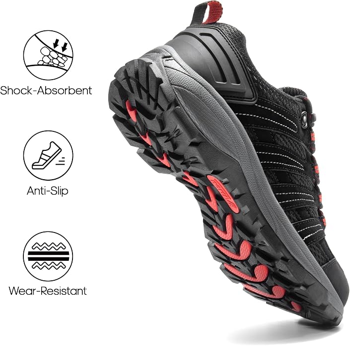 NORTIV 8 Women's Lightweight Hiking Shoes | Breathable Walking Sneakers Slip-Resistant For Outdoor Work Travel Daily Wear Wander