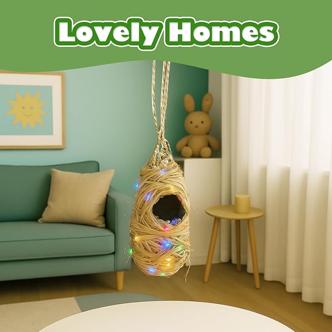 CHARTEKS Bird Nest Craft Kit with LED String Lights - DIY Nature Arts and Crafts STEM Project for Kids & Adults, Creative Home Decor Gift for Boys Girls Ages 8-12