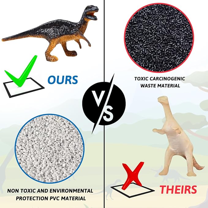 Dinosaur Figures, Plastic Mini Dinosaur Figure Set Including T-rex, Stegosaurus, Monoclonius for Party Favors, Christmas Valentines Day Gifts, 78 Pack