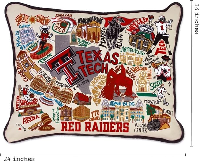 Catstudio Texas Tech University Collegiate Embroidered Decorative Throw Pillow