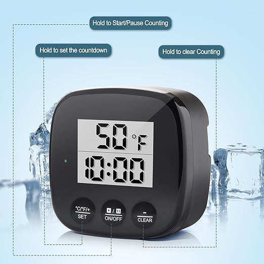 Ice Bath Thermometer - Floating Water Temperature Gauge with Timer