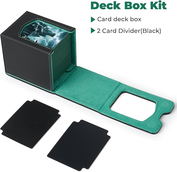 Fabmaker 4 Pack Deck Box Compatible with MTG Commander, (patent Pending) Magnetic Trading Card Storage Box with Comman-der, Fits 100 Double-Sleeved Cards, Card Box Compatible with Magic the Gathering