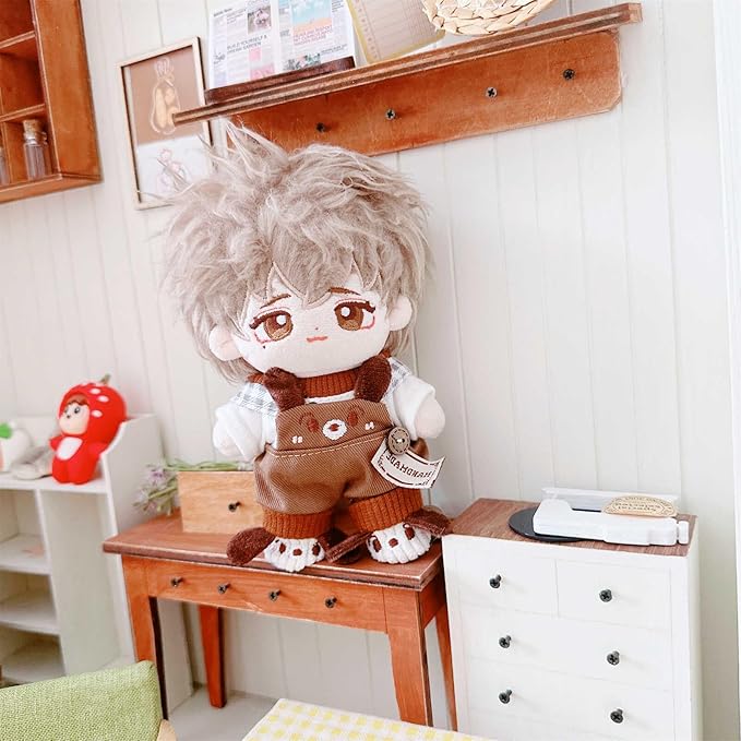 CALEMBOU Plush Doll Clothes ,Cute Stuffed Animal Clothes for Kimmon Mimon, 6 Inches Puppy Suit 3-Piece Set Soft Stuffed Plush Toy Dress Up Accessories