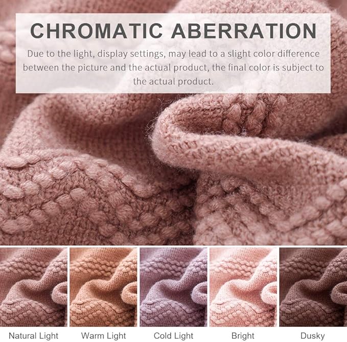 BOURINA Coral Pink Throw Blanket 50x90Inch Boho Knit Soft Throw Bed Blanket | Knitted Throw Blanket 50x90 Inches, Soft Lightweight Boho Weave Throw Decorative Couch Blanket for Living Room Bed Runner