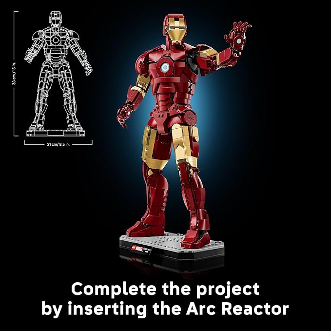 LEGO Marvel Iron Man Mark 3 Collectors’ Edition Building Set - Poseable Super Hero Construction Kit W/Mark 3 Minifigure for Adults, Ages 18+ - Collectible Gift Idea for Birthdays - 76344