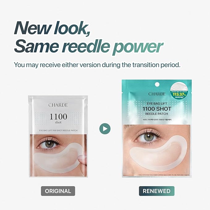 CHARDE Under Eye Patches for Puffiness & Eye Bags – Dissolving Microneedle Eye Patch with Micropoints, Bakuchiol, Hyaluronic Acid & Niacinamide – Korean Skincare Eye Mask for Dark Circles (8 Pairs)