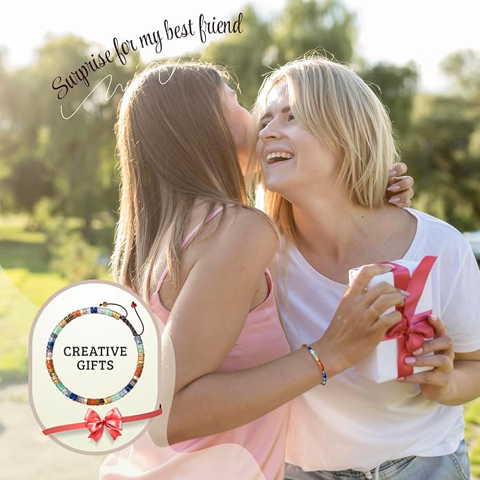 Inspirational Gifts Bracelets for Women: Valentines Mothers Day Birthday Gifts for Women Friends Sister Mom - Healing Natural Stone Beads Bracelets Thinking of you Get Well Soon Gift for Women