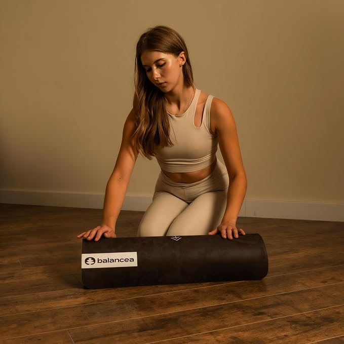 Yoga Mat With Strap 5mm Non Slip Suede & TPE - Eco-Friendly Fitness & Exercise Mat for Home Gym, Pilates, Hot Yoga, and Meditation - Lightweight Durable 72 x 24 inch Workout Mat for Women, Men