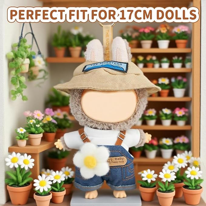 Coolcandy 17cm Doll Clothes for Doll, Fashionable Dolls Outfit with Accessories Suit, Stylish Adorable Dolls Clothes Set, Soft Fabric, Detailed Stitching(Doll Not Included)
