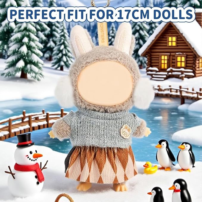 Coolcandy 17cm Doll Clothes for Doll, Fashionable Dolls Outfit with Accessories Suit, Stylish Adorable Dolls Clothes Set, Soft Fabric, Detailed Stitching(Doll Not Included)