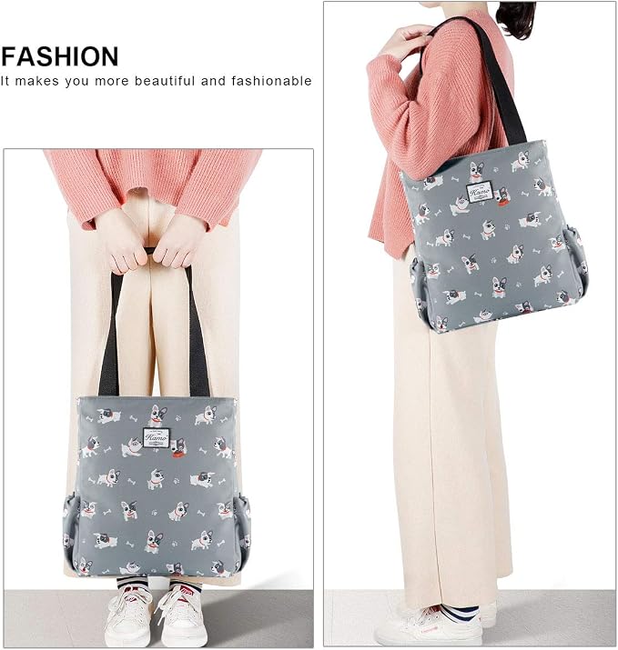 KAMO Floral Tote Bag - Waterproof Lightweight Handbags Travel Shoulder Bag for Hiking Yoga Gym Swimming Travel Beach