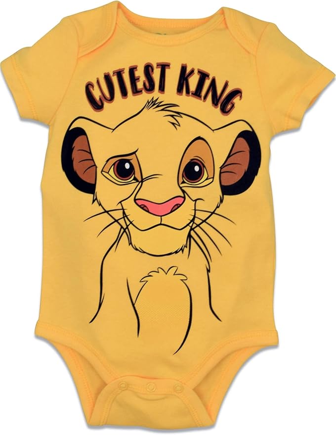 Disney Baby 5 Pack Bodysuits Newborn to Infant Sizes (Newborn - 24 Months)