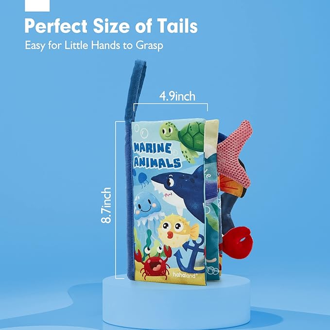 hahaland Baby Books 0-6 Months, Infant Tummy Time Toy Baby Toys 6 to 12 Months Touch Feel Book Baby Gifts for Boy Girl 0-3 Months Learning Toy Baby Valentine Birthday Easter Basket Stuffers(Single)