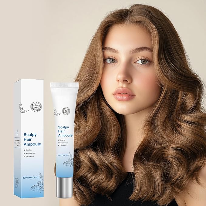 Scalp Serum for Hair Growth for Men & Women - Lightweight Scalpy Hair Ampoule with Niacinamide & Panthenol to Support Hair Health & Reduce Shedding, Non-Greasy Formula with Massage Roller - 20ml