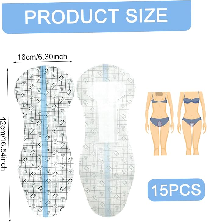 15Pcs Adhesive Protective Hygiene Try On Stickers for Swimwear, Swimsuits and Lingerie Panty Liner/Barrier
