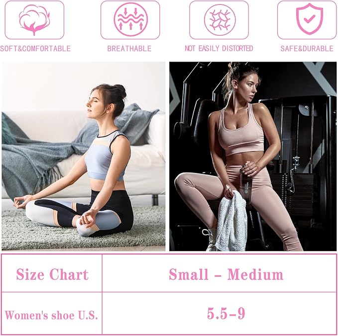 loudashuaiqi Grip Pilates Socks Non Slip Athletic Yoga Socks with Grips for Women Grippy socks for Hospital Workout Barre