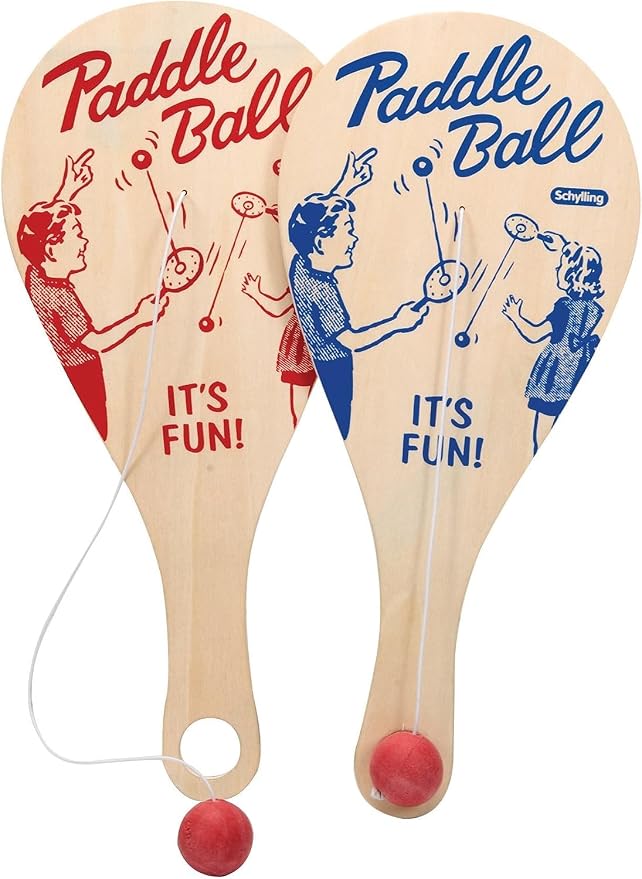 Schylling Paddle Ball - Classic Game Made with Real Wood - Ages 5 and Up - One Piece