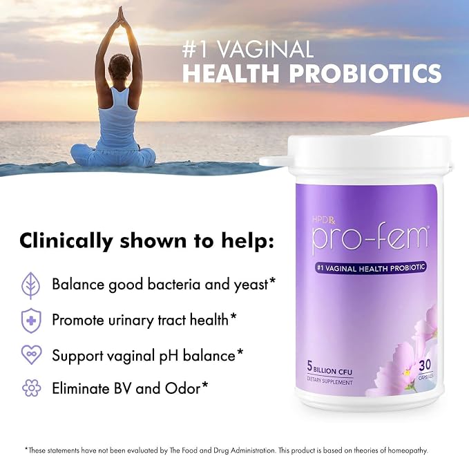 Pro-Fem #1 OB/GYN Formulated Vaginal Health Probiotics | 30 Caps | 1-Pack | Vaginal Probiotics to Promote Yeast & PH Balance, Urinary Tract Health | Feminine Probiotics | Works in 7 Days