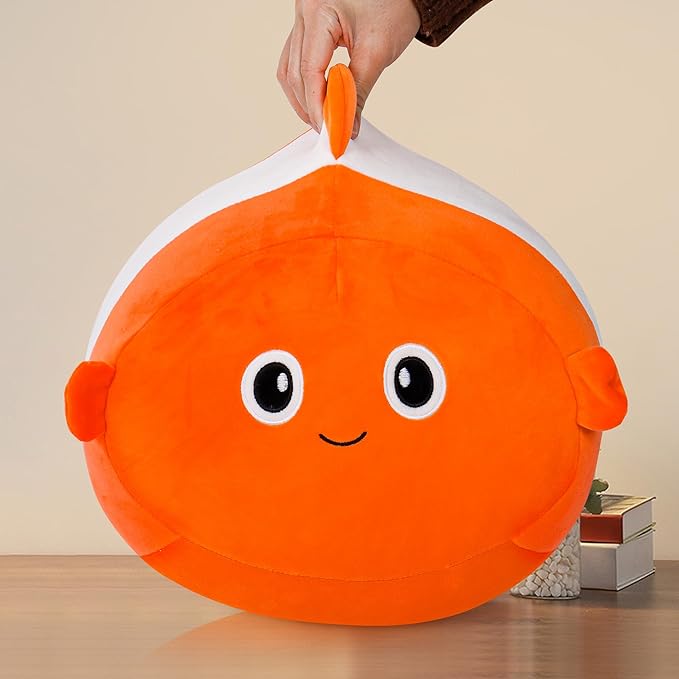 Wepop 20in Clown Fish Stuffed Animal, Big Clown Fish Plush, Cuddle Stuffed Plushies Pillows Gifts for Kids Adults Boys and Girls