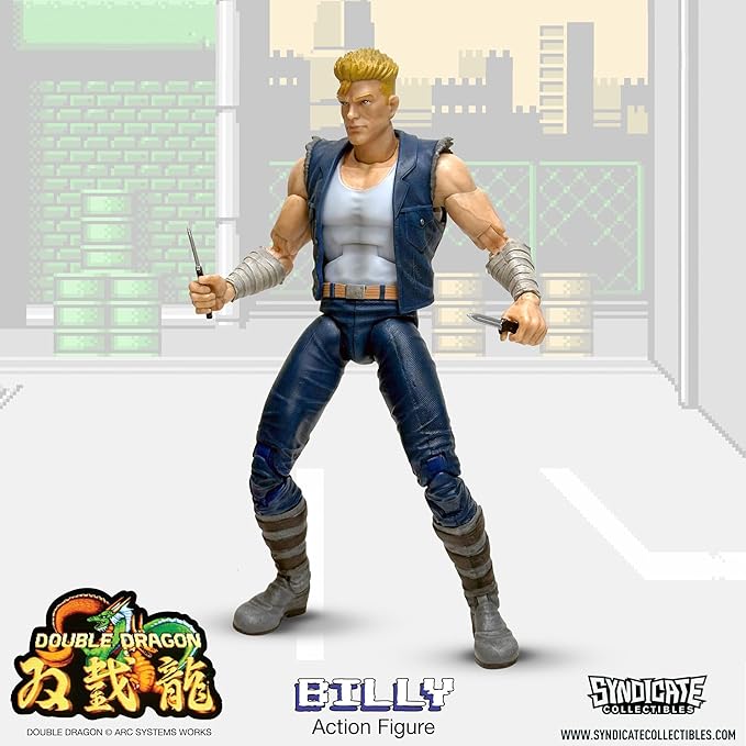 Toynk Double Dragon Billy Lee 7-Inch Deluxe Articulated Action Figure with Accessories