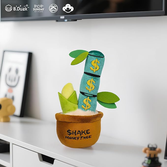 B.Duck x POP Sunday Plush Blind Box Collectible Figure - Shake Money Tree Plush Series (1 Random Style) Chinese Good Luck Decor for Desk&Home Art Decor Gift for Collectors