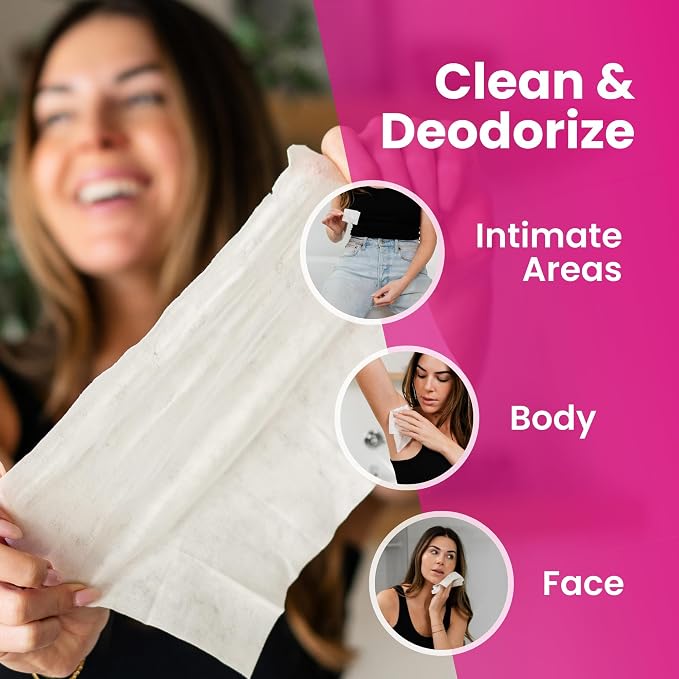 Lady Parts Feminine Wipes for Women, Flushable, pH Balanced, Travel Size, Intimate Wipes Individually Wrapped & Lightly Scented Feminine Hygiene Products, Gentle Personal Hygiene Essentials, 20 Count