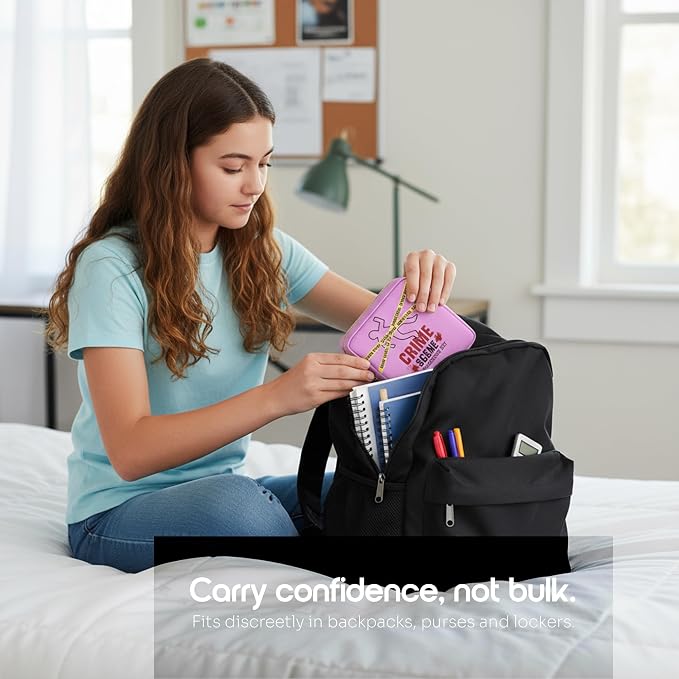 Period Pouch – Compact, Stylish, Discreet Period Bag For School with Waterproof Lining Fits Pads & Tampons, Cute Pad Bag for Teens, Travel, School, Girls Period Kit
