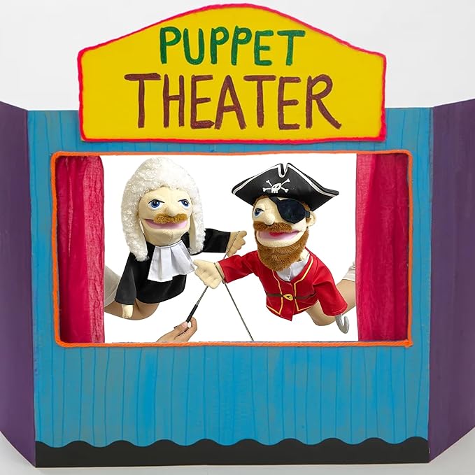16" Puppets Entriloquist Puppet,Hand Puppets for Kids Plush Pirate Puppets for Adults with Removable Mouth Puppe t for Kids Ages 4-8,Hand Pupp et for Adults with Scalable Puppe t Control Rod