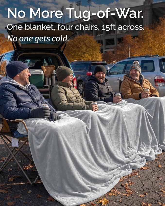 Ultra Soft Fleece Blanket Giant Blanket Size - Flannel Fleece Luxury Blanket - Lightweight for Couch Bed Chair - Thick, Warm and Breathable - All Season Cozy, Grey