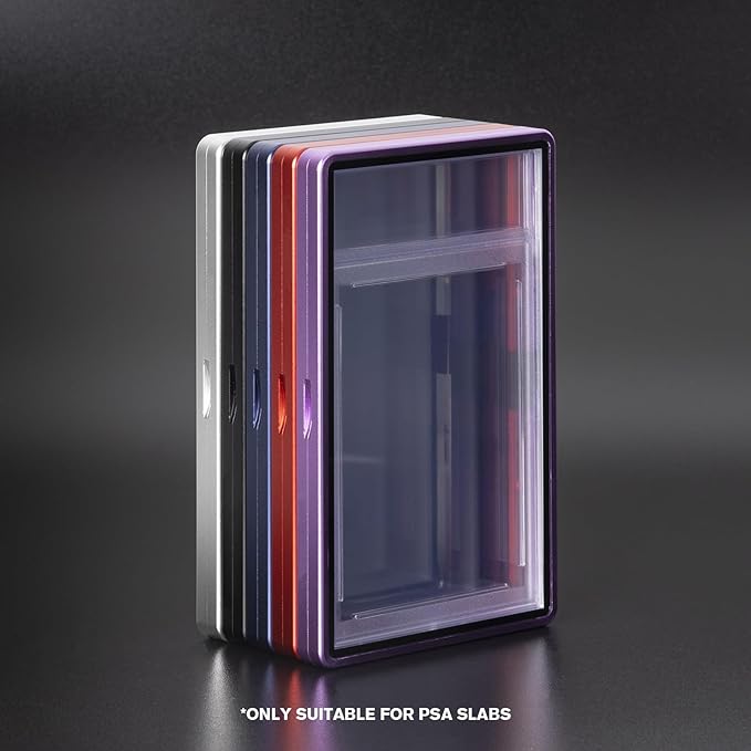 Magenetic Trading Card Slab Protector - Premium Aluminum Graded Card Showcase, Graded Slab Protector with UV-Resistant Tempered Glass, Personalized Slab Bumper for Collectors, Light Blue