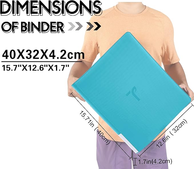 Top Loader Binder for Cards, 9 Pocket, Holds Up to 360 Toploaders with Ringless 20 Double-Sided Sleeves, Side Loading Top Loader Card Binder with Zipper for Trading Sports Cards in 3" x 4" Toploaders