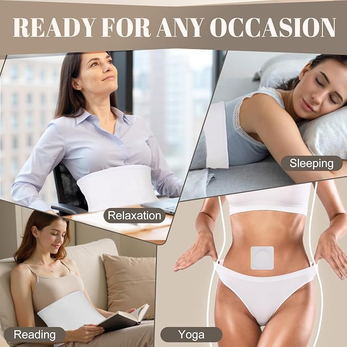 Organic Castor Oil Pack Wrap for Stomach & Liver – Reusable Castor Oil Wrap with Adjustable Straps and 5 Belly Button Patch, Less-Mess Leak-Proof Design, Soft Cotton Flannel Compress