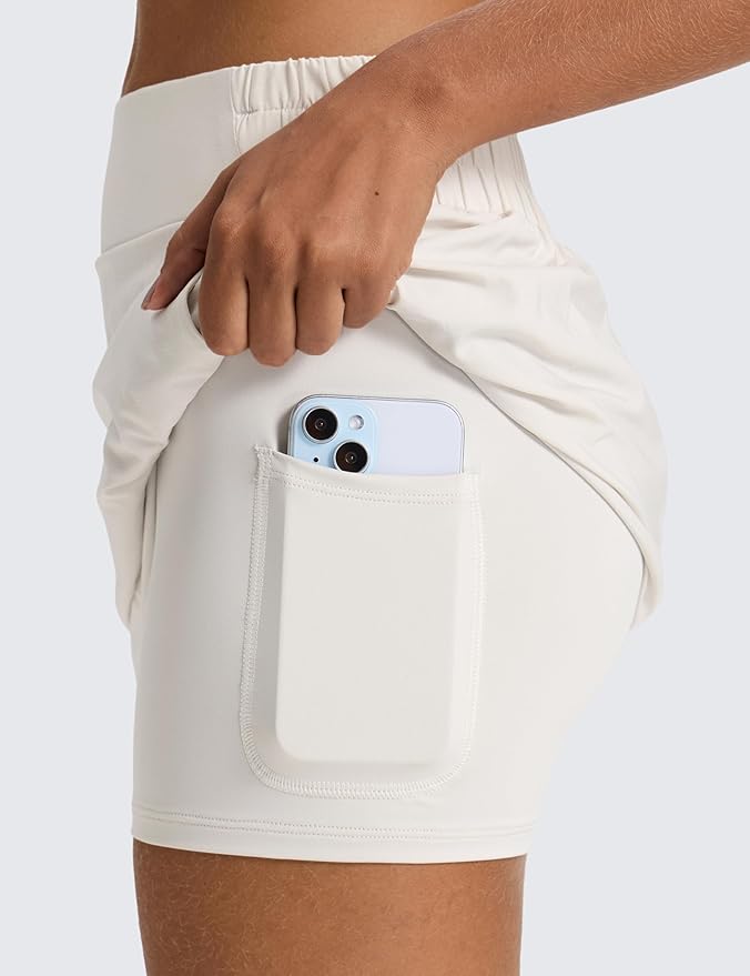 CRZ YOGA High Waisted Dolphin Golf Skirt | Built-in Shorts with Pockets, Quick-dry, Tennis, A Line, Mini, Skort for Women