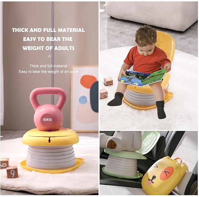 Travel Potty for Toddler,Foldable and Portable Toilet for Kids, Apply to Seat Emergency Toilet for Car, Camping, Outdoor, Indoor,Orange