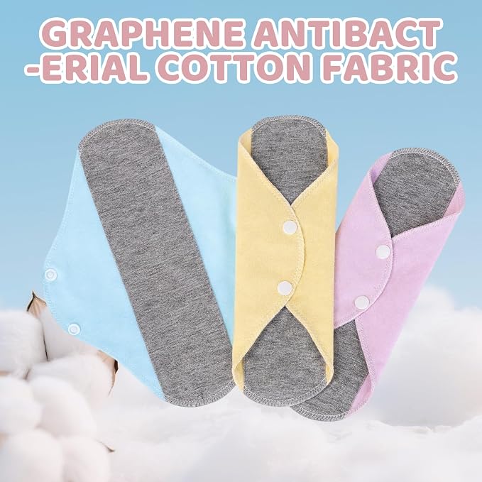 6 PCS Reusable Incontinence Pads, Reusable Incontinence Pads for Women, Reusable Pads Menstrual for Daily Bladder Leak Protection, Bringing You a Dry Experience (Random Color