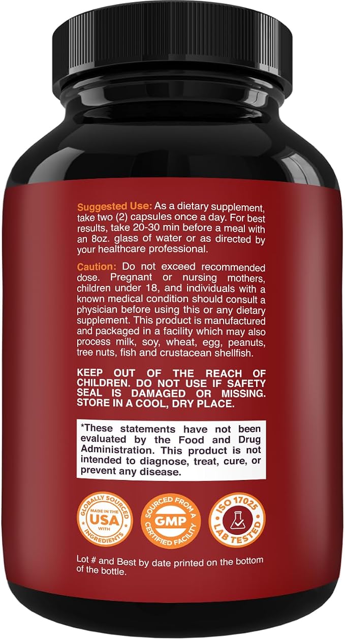 Natures Craft Energizing Nitric Oxide Supplement for Men - Nitric Oxide Pills for Men with L-Arginine L-Citrulline Amino Acids for Intense Muscle Growth Intense Energy and Smooth Recovery - 60 Count