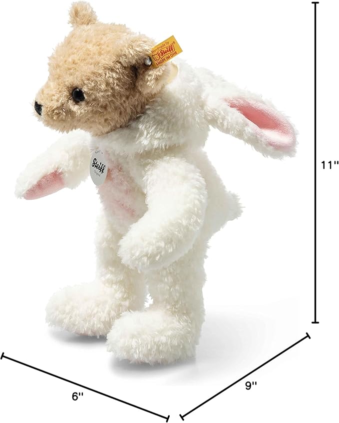 Steiff Teddy Bear in Bunny Hoodie Costume, Year of the Rabbit, Teddybear Stuffed Animal, Plush Bear Cuddly Toy, Machine Washable, 11 inches