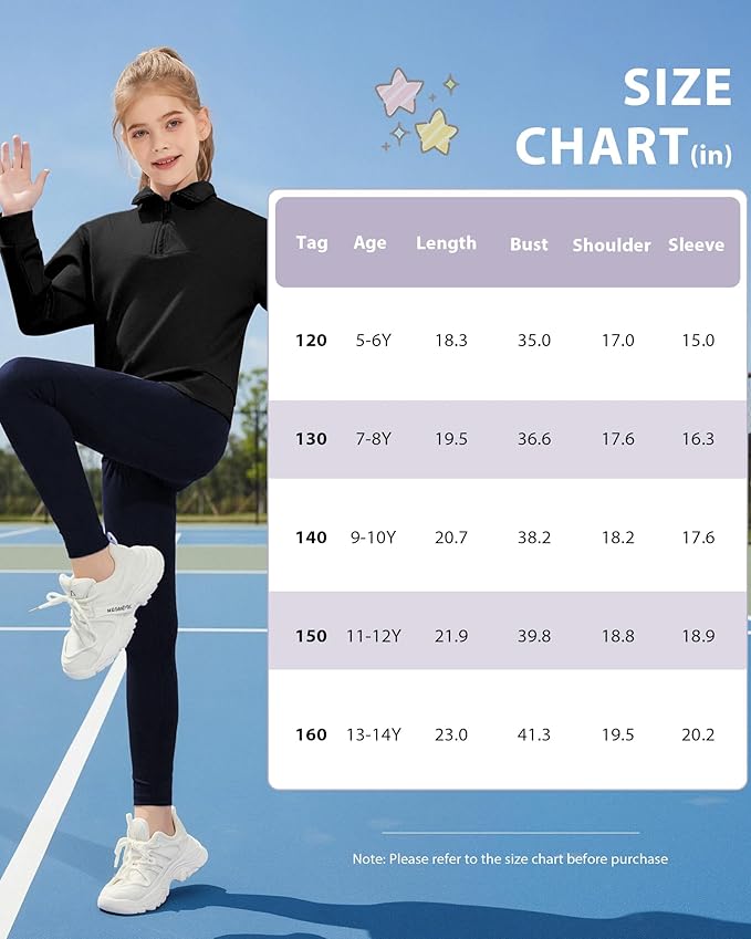 Girls Quarter Zip Sweatshirt Long Sleeve Pullover Tops Kids Casual Spring Outfits for Teen Girls, 5-14 Years