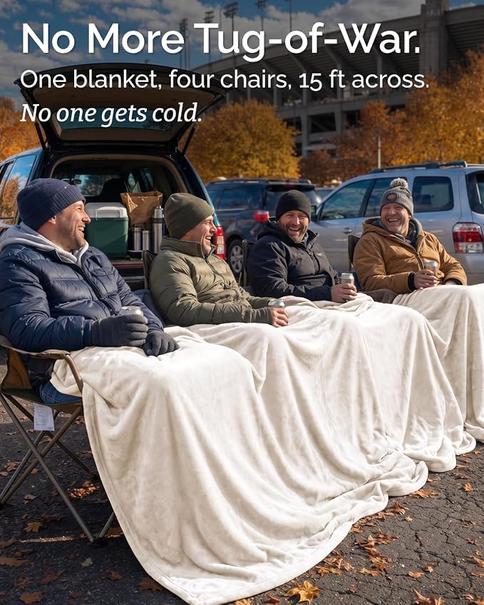 Ultra Soft Fleece Blanket Giant Blanket Size - Flannel Fleece Luxury Blanket - Lightweight for Couch Bed Chair - Thick, Warm and Breathable - All Season Cozy, Cream
