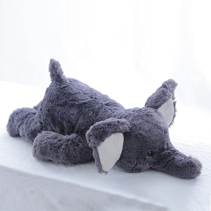 4.5Lbs Weighted Elephant Stuffed Animal for Adults, 23.6" Cute Weighted Stuffed Animals, Soft Weighted Plush Pillowfort