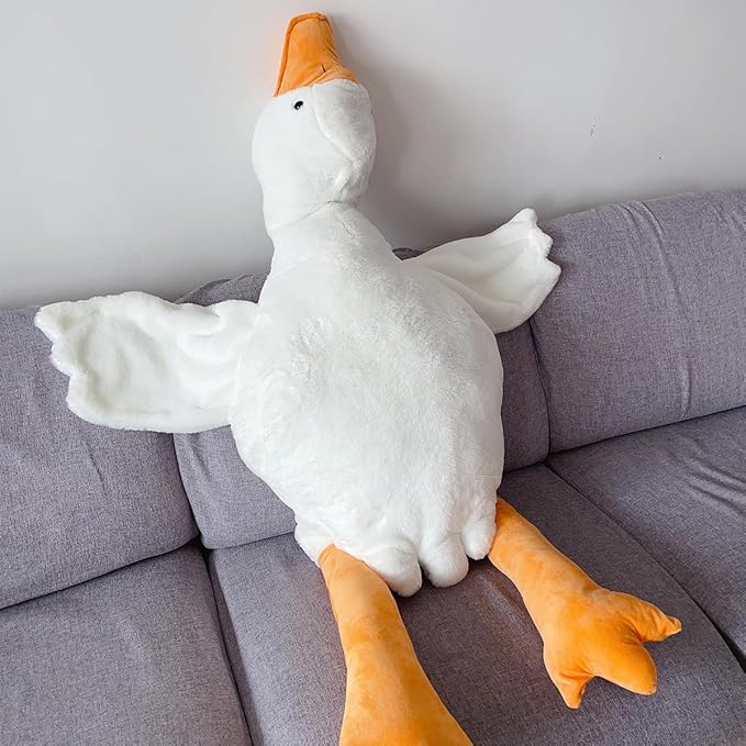 Haengbuk-Goose Stuffed Animal, 74.8in/190cm Giant Sleeping Hugging Pillow, Soft White Swan Plush Toy, Gift for Kids, Friends or Family