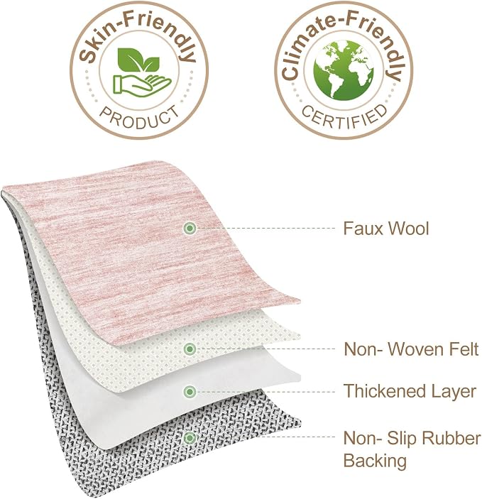 Nakagishi Boho 5x8 Area Rug Living Room Rugs Machine Washable Pink | Soft, Pet & Kid Friendly, Carpet for Living Room/Bedroom/Office/Kitchen/Nursery, Daily Home Decor Stain Resistant Moroccan