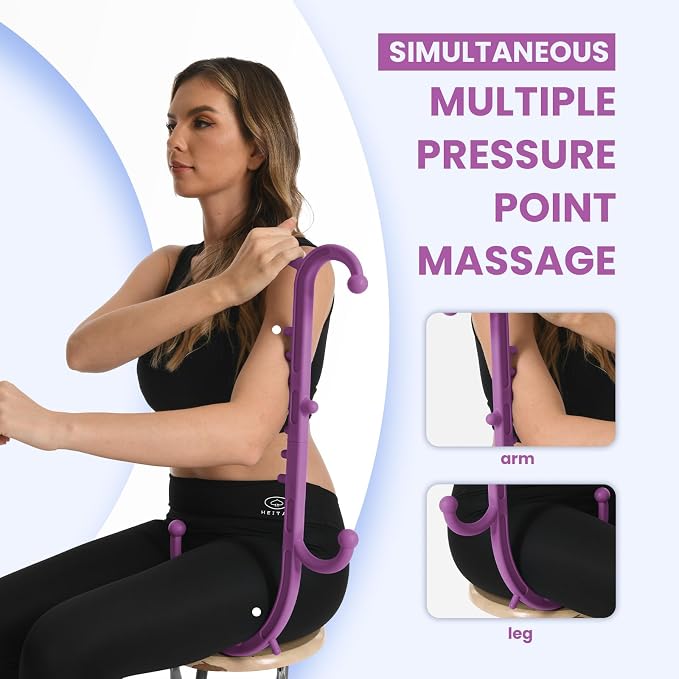 Ranarose Deep Tissue Back & Neck Massager - Back Massager Stick for Pain Relief, Muscle Knot Remover, Trigger Point Massage Tool for Full Body, Shoulders, Legs - Pressure Point Massage Tool
