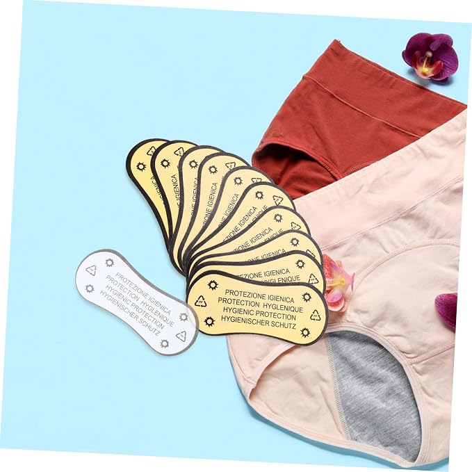 GANAZONO 100pcs Protective Stickers for Swimwear Adhesive Panty Liners Warning Labels for