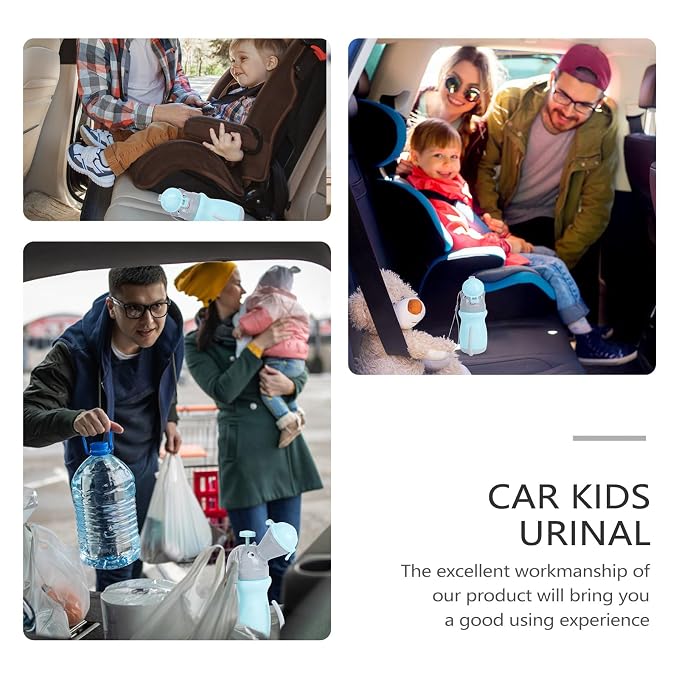 Toyvian Portable Urinal Bottle for Boys, Blue Portable Car Potty with Leakproof Design, Travel Urinal for Suitable for Outdoor and Car Use