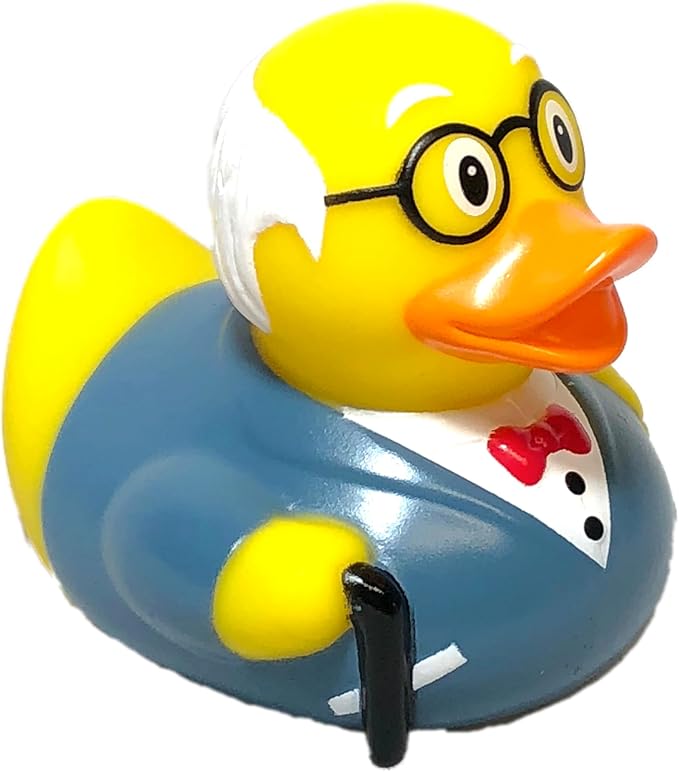 3 Inch Grandpa Rubber Duck Bath Toy, Collectable, Fun for All Ages, Auto Dash Decoration, Crusing Vacation Gift, Party Favors, Office, School, Home
