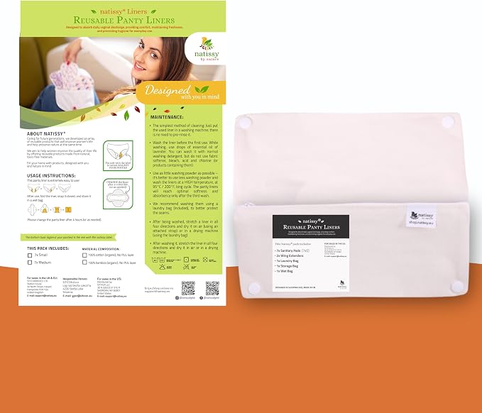 Non-Slip, Organic Cotton Reusable Panty Liners for Teen Girls (Small 7-Pack) - 100% Breathable & High-Temp Washable Cloth Panty Liners for Vaginal Discharge - Gentle on Skin, Stay Fresh & Dry Daily