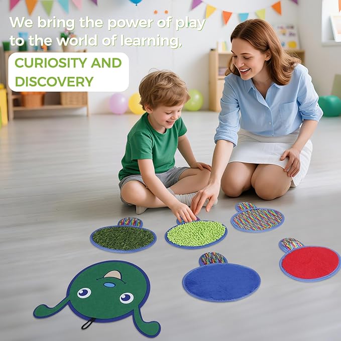 EKEEP Sequin Sensory Wall Panel for Toddlers and Children - Montessori Busy Board, Sensory Toys Pads for Kids with Autism, Autism Toys for Kids Aged 3-12 Sensory Room Must Haves - Caterpillar