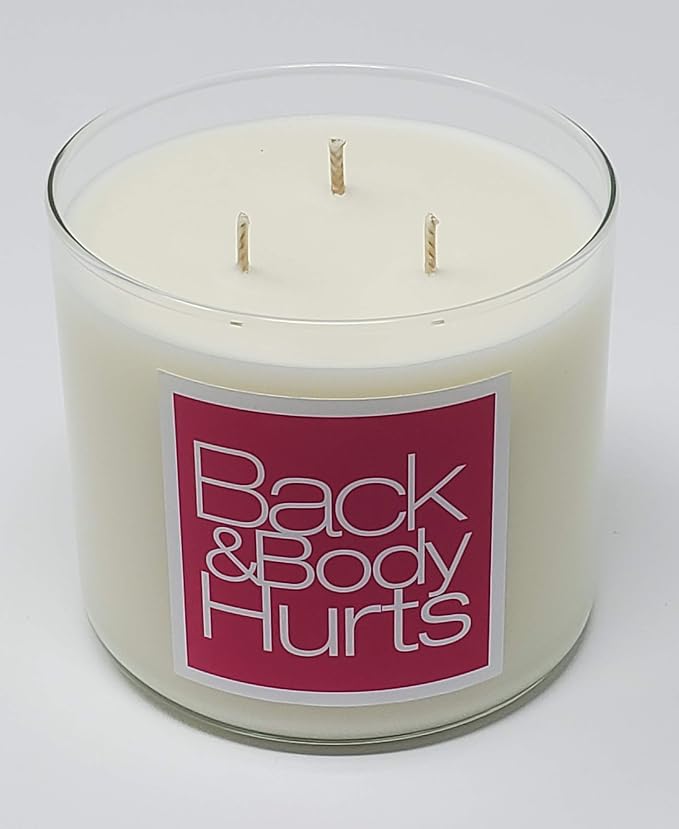 Back and Body Hurts Candle ~ Eucalyptus Spearmint Aromatherapy Candles ~ All Natural Soy Wax ~ Glass 3 Wick and Mason Jar Candles ~ Stress Relief Candle (Large 3 Wick)
